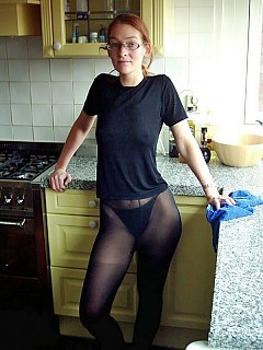 Private photos of housewives wearing pantyhose